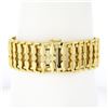 Image 3 : Vintage Italian 18K Gold Repousse Work w/ Floral Center Wide Strap Bracelet