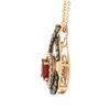 Image 4 : Le Vian 14k Gold Round Tangerine Fire Opal & Diamond Teardrop Pendant w/ Chain