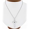 Image 1 : Unisex Vintage 18K Gold Emerald & Diamond Textured Cross Pendant & 24" Box Chain