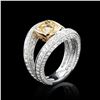 Image 2 : 3.55 ctw UNHEATED Yellow Sapphire and 2.35 ctw Diamond 18K White and Yellow Gold