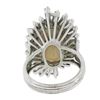 Image 7 : Vintage White Gold Oval Cabochon Opal & Diamond Ballerina Halo Cocktail Ring