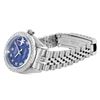 Image 9 : Rolex Ladies Stainless Steel Quickset Blue Roman Diamond Bezel Date Wristwatch