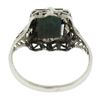 Image 2 : Antique Art Deco 14k White Gold Bloodstone Detailed Open Filigree Solitaire Ring