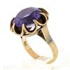 Image 9 : Antique 14k Gold 13.5mm Round Synthetic Alexandrite Belcher Prong Solitaire Ring
