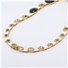 Image 2 : 89.40 ctw UNHEATED Blue Sapphire and 4.71 ctw Diamond 18K Yellow Gold Necklace w