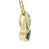 Image 4 : 14k Gold 0.77 ctw Oval Emerald Solitaire & Diamond Pendant & 18.5" Rope Chain