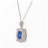 Image 3 : 5.41 ctw Blue Sapphire and 1.34 ctw Diamond Platinum Pendant (GIA CERTIFIED)