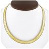 Image 1 : 14k Gold 9.1mm 17" Textured & Polished Fancy Flat Link w/ Beaded Edges Necklace