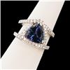 Image 1 : 4.57 ctw Tanzanite and 0.85 ctw Diamond 18K White Gold Ring