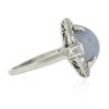 Image 6 : Antique Platinum GIA Ceylon NO HEAT Cabochon Blue Star Sapphire & Diamond Ring
