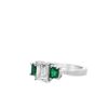 Image 3 : 1.50 ct. GIA Emerald and Diamond Wedding Engagement Ring - 14KT White Gold