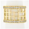 Image 3 : Estate 18k Yellow Gold 1.4 ctw Diamond Open Geometric 15mm Wide Band Ring size 6