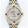 Image 1 : Rolex Ladies Quickset Two Tone 18K Yellow Gold And Steel Silver Diamond And Ruby