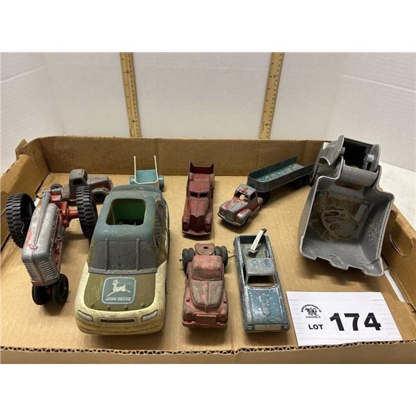 ASSORTMENT OF TOY TRUCKS AND TRACTOR