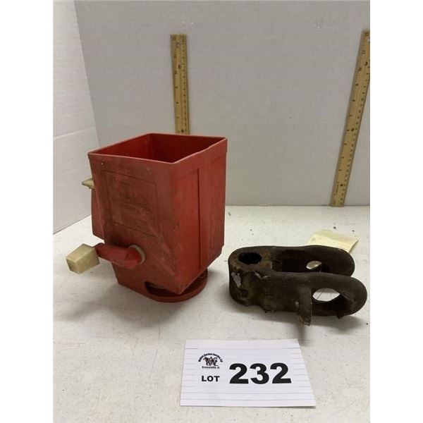 HAND SEEDER AND JOHN DEERE DRAWBAR