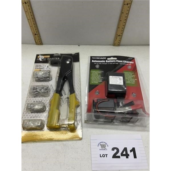 HAND RIVETER AND AUTOMATIC BATTERY FLOAT CHARGER
