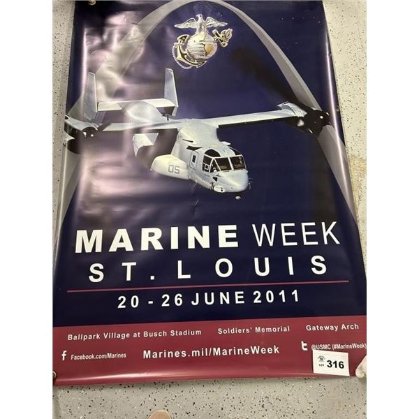 MARINE WEEK ST LOUIS LARGE ADVERTISING POSTER