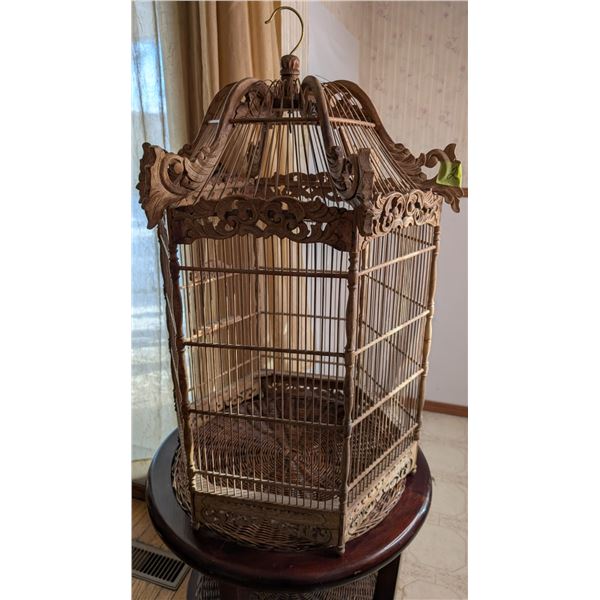 Wood Wicker Birdcage