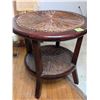 Image 1 : Wood Wicker 2 Tier Side Table