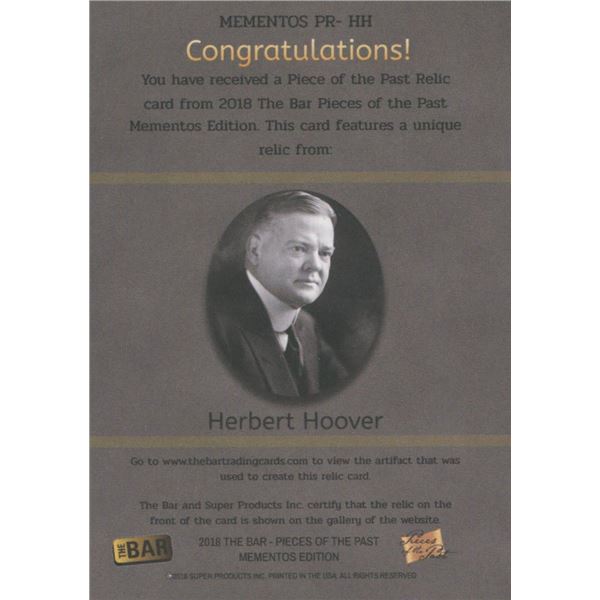 President Herbert Hoover piece of relic
