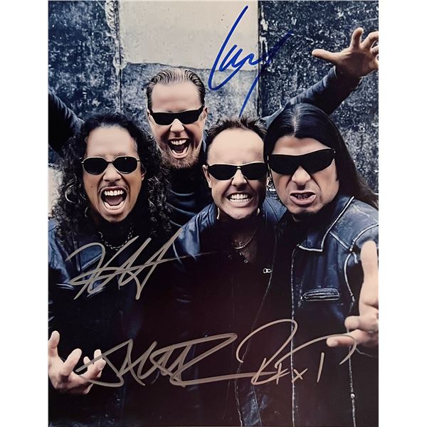 Metallica band signed photo