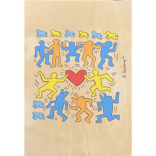 Keith Haring hand drawn and signed sketch
