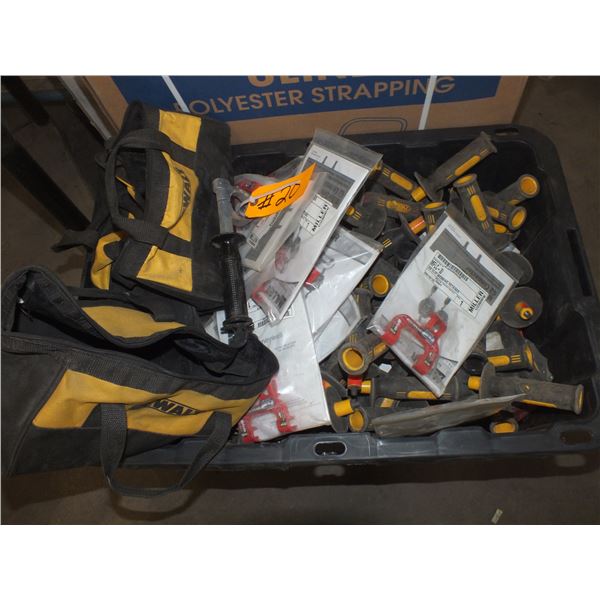 Tote Of Grinder Handles & Webbing Retainer Clips