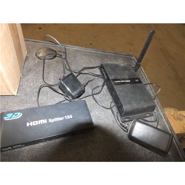 HDMI Extender RX Receiver & HDMI Splitter 1x4 w/ Power Cords