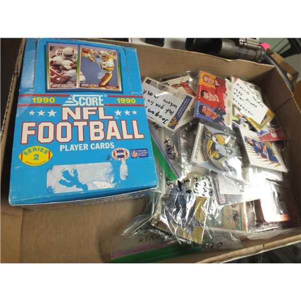 Box Of Assorted Hockey & Football Cards