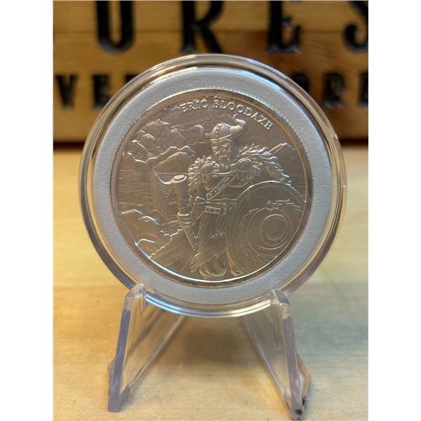 Lot 14-1) 1 oz Legendary Warrior Eric Bloodaxe silver