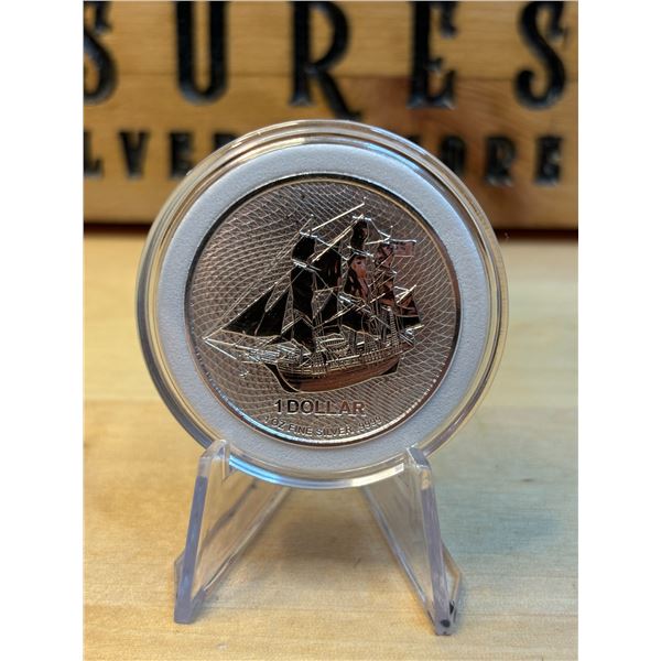 Lot 22-1) 1 oz Cook Island Silver coin