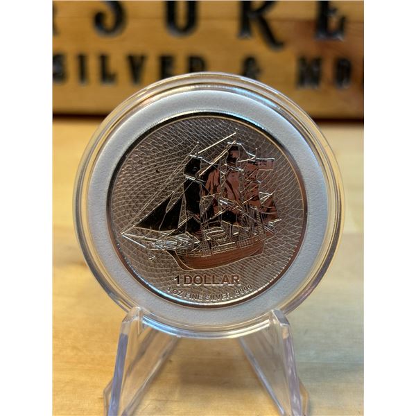 Lot 27-1) 1 oz Cook Island Silver coin