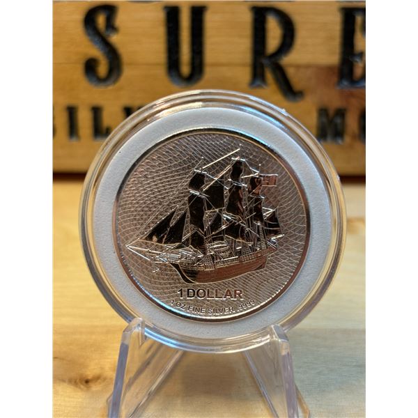 Lot 34-1) 1 oz Cook Island Silver coin