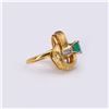 Image 3 : Vintage 18K Yellow Gold Emerald & Diamond Ring