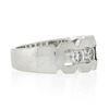 Image 5 : Vintage 14K White Gold Diamond Illusion Open Work Matte Finish Wide Band Ring
