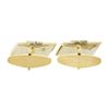 Image 2 : Men's 14K TT Gold 0.10 ctw Pave Diamond Textured Wrapped Bar Swivel Cuff Links