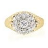 Image 4 : Men's Vintage 14K Two Tone Gold 0.80 ctw Round Diamond Brushed Finish Cluster Ri