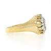 Image 5 : Men's Vintage 14K Two Tone Gold 0.80 ctw Round Diamond Brushed Finish Cluster Ri