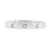 Image 4 : British 18k White Gold .05 ctw Flush Set Princess Diamond Three 3 Stone Band Rin