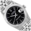 Image 1 : Rolex Ladies Stainless Steel Midsize 31MM Black Index 18K Gold Fluted Bezel Date