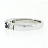 Image 5 : New 14K Gold .89 ctw Round Brilliant Diamond Sapphire U Setting Wedding Band Rin