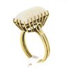 Image 9 : Vintage Handmade 18k Gold Rectangular Cabochon Cut Opal Solitaire Cocktail Ring