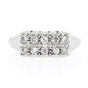 Image 4 : Vintage 14k White Gold.45 ctw Dual Two Row Round Fishtail Prong Diamond Band Rin