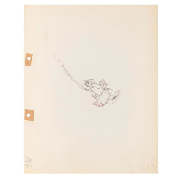 A Mickey Mouse Production Drawing from "The Mail Pilot."