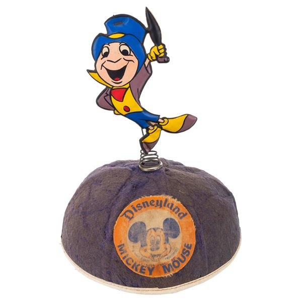 A Disneyland Beanie with Jiminy Cricket Figure