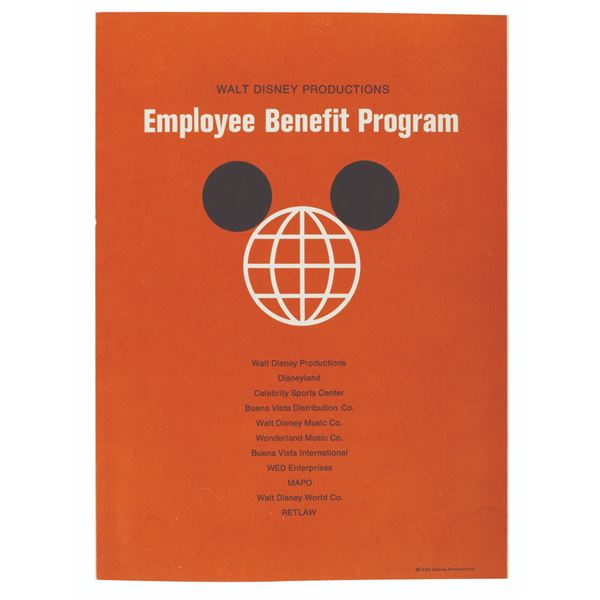 A Walt Disney Productions Employee Benefit Program Pack.