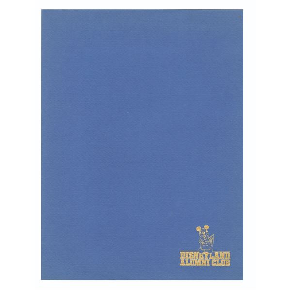 A Disneyland Alumni Club Certificate.
