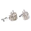 Image 2 : A Sleeping Beauty Castle Silver Cufflink and Tie Clip.