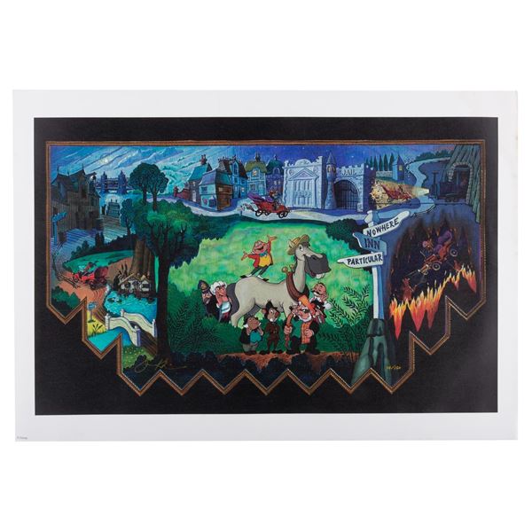 A Signed Mr. Toad’s Wild Ride Mural Lithograph.