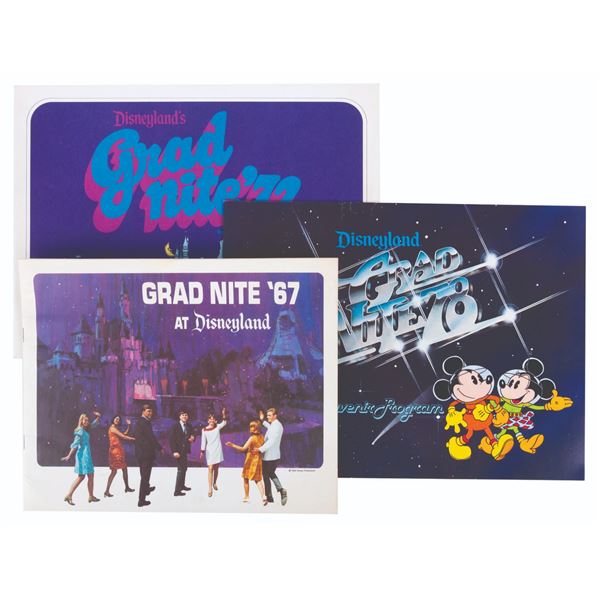 Three Grad Nite Programs, a Ticket, and Brochure.